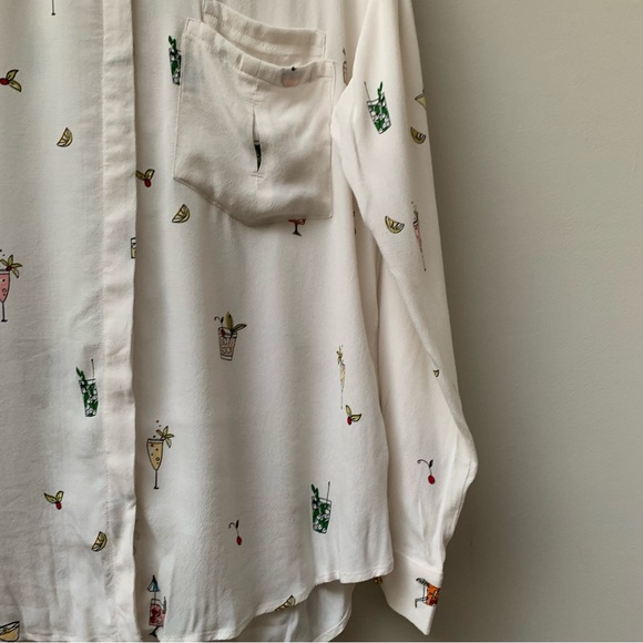 002 - Zara Cocktail Print Blouse - Picture 5 of 8